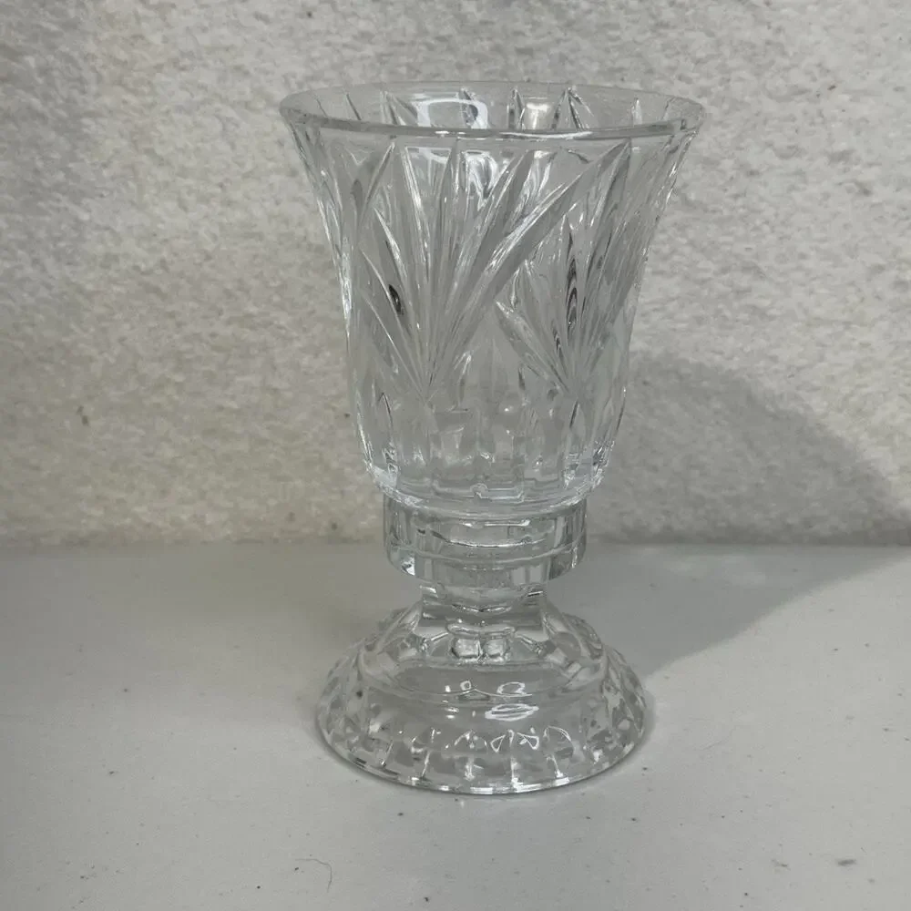 VTG Fifth Avenue Full Lead Crystal LTD Silhouette Hurricane Candle Holder Fan